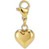 GD GOOD.designs Charms pendente cuore 3D con chiusura a moschettone | Pendente per collana in acciaio inox 316L | Charm per bracciale componibile in oro 18K | Impermeabile e ipoallergenico