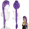 IATAHI Parrucca Lunga con Treccia Viola e Coda di Cavallo,Parrucca Cosplay Anime,Parrucca Cosplay Bambini,Parrucca Kpopping Demons Hunters Rumiy,Parrucca Cosplay Da Anime,Hunter Costume Rumi Parrucca