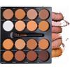 Joyeee Palette viso completa, Fondotinta cotti, Blush rosa, Illuminante oro caldo, Terra abbronzante marrone, Ombretti rossi, Scolpisci e illumina, Grande (16 Colors Contour Palette)