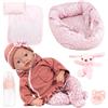 Bayer Design Bambola Reborn 38 cm, borsa porta bebè, peluche e accessori