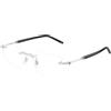 Montblanc MB0480O 002 - Occhiali da Vista Rimless Uomo Argento Nero Glasant