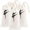 LAPYAPPE Borsa Porta Scarpe da Punta in Tela Coulisse Organizer per Ballerine 4 Pezzi 13x27cm Sacchetto per Danza Balletto Accessori Comodi e Pratici