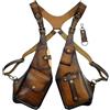 Generic Borsa sottobraccio in pelle PU - Custodia a portafoglio con doppia fondina vintage antifurto nascosto regolabile(A)