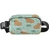 ISAOA Marsupio a tracolla alla moda marsupio con cinghia regolabile Dream Capybaras Summer Plam per allenamento, shopping, viaggi, escursionismo
