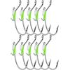 FOLANDO Glow Live, ami per gamberetti, 10 pezzi, con fascia elastica e gancio spinato a molla, per pesca con esche per spigola, 1/0#