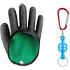 Marchfunny Guanti da pesca a rilascio magnetico progettati con tessuto impermeabile e tecnologia antiscivolo per una comoda manipolazione sicura di pesci e attrezzi (a destra)