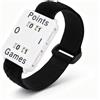 Goshyda Orologio Contatore del Punteggio, Cinturino per Segnare Il Punteggio con Ampio Display Trasparente, Cinturino Regolabile, per Tennis, Badminton, Pallavolo (White)