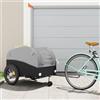 Runheo Rimorchio per bicicletta in ferro, nero e grigio, con portata di 45 kg, 133 x 68 x 68 cm, bandiera di sicurezza, pieghevole e robusto, per carico, bagagli, bambini e cani nella vita quotidiana