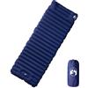 Kaloriko Materassino autogonfiante con cuscino, blu navy, 190 x 68 x 10 cm, in nylon 40D, impermeabile, con pompa a pedale e kit di riparazione, per trekking, escursionismo, attività all'aperto