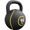 GORILLA SPORTS® Kettlebell Gomma | Nucleo Sabbia di Ferro & Rivestimento | Impugnatura Ergonomica | 4 kg a 20 kg | Forza Funzionale (d) 16kg Giallo)