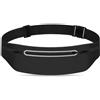 Vmhkjo Marsupio Running Uomo Donna, Marsupio Corsa Impermeabile Ultrasottile con 3 Tasche Separate, Marsupio Sportivo Regolabile 60-120 cm per Smartphone fino a 7,5, Chiavi, Carte, Corsa, Palestra, Viaggi