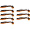 Pescasubito.com Heron Crime Shad 8Pz Nero Arancione 7Cm Pesca Spinning Spigola Luccio Perca Esca Artificiale