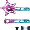 QHYRZE Guarnitura Integrata Cava for Bici Pieghevole 170mm Pedivella, Compatibile con Corona Singola(Colorful A)