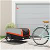 Kaloriko Rimorchio per bicicletta in ferro nero e grigio con portata di 45 kg, 138 x 69 x 58 cm, timone e bandiera di sicurezza, ideale per il trasporto di bagagli, bambini, cani e carichi nella vita