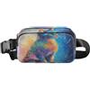 ISAOA Marsupio a tracolla alla moda marsupio con cinghia regolabile Dream pittura colorata gatti per allenamento, shopping, viaggi, escursionismo