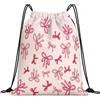 VOYANTE Borsa da nuoto con coulisse, graziosa borsa da nuoto in poliestere, leggera e impermeabile, con coulisse, per attrezzatura da nuoto, scarpe, yoga, viaggi, regalo con fiocco per donne, ragazze