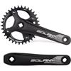 LHHL Guarnitura Quadrata MTB 170mm Lega di Alluminio Braccio Pedivella Singolo Ingranaggio Pedivelle con Corona Stretta Larga 34/36T(34T)