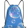 Generic Borsa Palestrazaini Sportivi per Donna Shopping All'Aperto 36X42Cm Regolabile Unisex Borsa Sportiva Bubbles Blue Sky