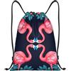 Generic Borsa con Coulissezaini Sportivi per Donna Vacanze Shopping 36X42Cm Pieghevole Regolabile Borsa Sportiva Flamingo Paradise Pattern