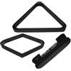 SHINEOFI 1set Rastrelliera da Biliardo in Legno Massello Triangolo e Rombo per Palline da Pool con Spazzola in Setole per Pulizia Accessori per Tavolo da Biliardo Uso Professionale
