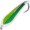 Sandyseptember Esca per pesca a traina in acque profonde, 12,5 cm, cucchiaio in metallo con gancio, per sgombro, tonno e mare, per pesca al lupo, scala riflettente 3D, verde argento (verde)