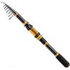 Allthingstore Canna da pesca telescopica da 1,8 m-3,0 m, portatile, struttura in metallo, per pesca in mare, canna da casting, colore nero e oro, 300 cm (2,7 m)