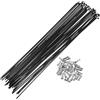 Abaodam Raggi Accessori Ruota Resistenti 14g per Bicicletta Mountain Bike in Acciaio 45# Diametro 2mm Set da 36 Pezzi Nippli Neri 260mm