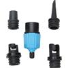 BTOSEP Adattatore per pompa gonfiabile, convertitore per valvola ad aria portatile per paddle, canoe, gommoni, plastica rigida e materiale in lega, 1 convertitore, 3 ugelli (blu)