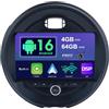 BXLIYER SXAUTO Android 15 IPS Autoradio Per BMW MINI Cooper F54 F55 F56 F60 (2015-2019) - 2G+64G - Senza fili Carplay & Android Auto - GRATUITI Telecamera - DAB Fast-boot Volante Split-Screen 2 Din 9 Pollici