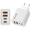 Generic Uscita da parete, blocco di ricarica rapida, tipo di adattatore USB C 120 W, porte multiple per bagno, cucina, casa, tutta la famiglia