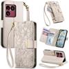 Jiajihua Cover Compatibile con Vivo V30E 5G / V40 Lite 【Portafoglio con cerniera】【Portacarte doppio】【Flip Stand】【Fibbia magnetica】 Custodia per telefono Lanyard Gray