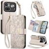 Jiajihua Cover Compatibile con Nothing Phone (4a) Pro 【Portafoglio con cerniera】【Portacarte doppio】【Flip Stand】【Fibbia magnetica】 Custodia per telefono Lanyard Gray