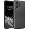 kwmobile Custodia Compatibile con Honor X7a Cover - Protezione Back Case Morbida - Silicone TPU Effetto Metallizzato Grigio Metallizzato