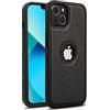 AIOVETEAB Cover Compatibile con iPhone 13 Mini,PU Pelle Premium Custodia Slim Sottile Retrò Business Flessibile Antigraffio Case Posteriore Protettiva Per iPhone 13 Mini (Nero)
