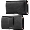 MDJYMYZ Custodia orizzontale in pelle PU per iPhone 17 16 Pro 17 Air, Samsung Galaxy S25+ S24+ S23+ S23FE S22 A56 A55 A36 6.3 Custodia in pelle nera
