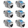 kwmobile Connettore Cavo di Rete CAT8 - Set 6X Moduli Keystone Jack RJ45 Prolunga Cavo Ethernet LAN - Modulo Schermato Accoppiatore Cat 8-40 Gbit/s