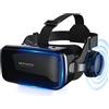 FIYAPOO Occhiali VR 3D con Cuffie, HD Visore Realtà Virtuale - Pronto all'uso per Film & Giochi con il tuo Smartphone! Il regalo di Natale perfetto.