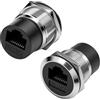 XMSJSIY Adattatore CAT5E per pannello di montaggio Ethernet con filettatura, montaggio fisso, adattatore RJ45, CAT5E, 8P8C, Ethernet femmina a femmina, 2 pezzi