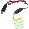 CYILPR CHIZISX Battery Eliminators, cavo di eliminazione della batteria USB a 6 V AAA con interruttore, sostituisce 4 batterie AAA per giochi elettronici da 6 V