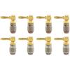 Nakamichi FanLock Excel Connettore a angolo retto banana placcato oro 24 carati, 10 AWG - 18 AWG spessore 4 mm, per amplificatori di altoparlanti, Home Theatre Connessione rapida, 8 pezzi (4 paia)