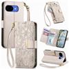 Jiajihua Cover Compatibile con Google Pixel 10A 【Portafoglio con cerniera】【Portacarte doppio】【Flip Stand】【Fibbia magnetica】 Custodia per telefono Lanyard Gray