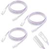 Icyowls 3 pezzi Cavo di prolunga LED 2 m con mini connettore, cavo di collegamento per luci da armadio, plafoniere a superficie e luci da cucina, 12-24 V, Plug-and-Play, durevole, bianco