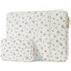MOSISO 13-14 pollici Custodia Laptop,13,3 pollici Borsa PC Gonfia Compatibile con Macbook Air 13,6/Pro 13/Pro 14,HP Dell ASUS Lenovo,Borsa Verticale Quilted Square Case Piccola, Fiori Blu a Fiorellini