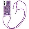 SNCLET Cover con Cordino per Samsung Galaxy A55 5G Brillantini Liquido Sabbie Mobili Protettivo TPU Silicone con Cordino Regolabile Custodia Bumper Case Lanyard Cover per Samsung Galaxy A55 5G,Viola