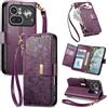 Jiajihua Cover Compatibile con Nothing Phone (4a) Pro 【Portafoglio con cerniera】【Portacarte doppio】【Flip Stand】【Fibbia magnetica】 Custodia per telefono Lanyard Purple