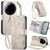 Jiajihua Cover Compatibile con Honor Magic5 Pro 【Portafoglio con cerniera】【Portacarte doppio】【Flip Stand】【Fibbia magnetica】 Custodia per telefono Lanyard Gray