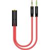 Generico Cavo Audio Splitter Da 3,5 Mm Y - PC Femmina A 2 Maschi | Estensione Aux Microfonica Per Telefono E Computerereo E Audio Microfoni Altoparlanti Da 3,5