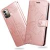 DENDICO Cover per Nokia G21 / Nokia G11, Portafoglio Custodia in PU Pelle per Nokia G21 / Nokia G11, Antiurto Cover a Libro con Slot per Carte, Oro Rosa