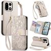 Jiajihua Cover Compatibile con Honor Win Turbo 【Portafoglio con cerniera】【Portacarte doppio】【Flip Stand】【Fibbia magnetica】 Custodia per telefono Lanyard Gray