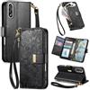 Jiajihua Cover Compatibile con OnePlus Ace 5 Ultra/Nord 5 【Portafoglio con cerniera】【Portacarte doppio】【Flip Stand】【Fibbia magnetica】 Custodia per telefono Lanyard Black
